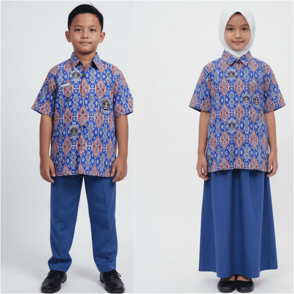 Custom Batik Seragam Sekolah SD, SMP, SMA – Desain & Warna Bisa Sesuai Permintaan