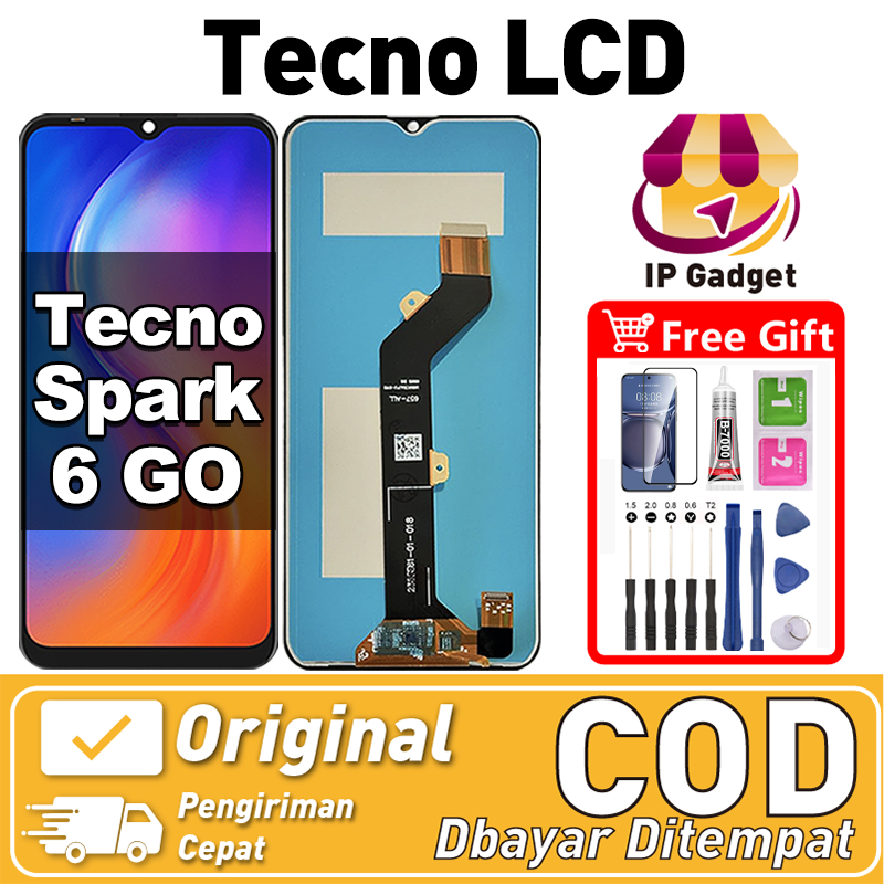 ORI FOR LCD Tecno spark 6 go Fullset Original LCD HP Tecno spark 6 go Asli Touchscreen Layar Sentuh 