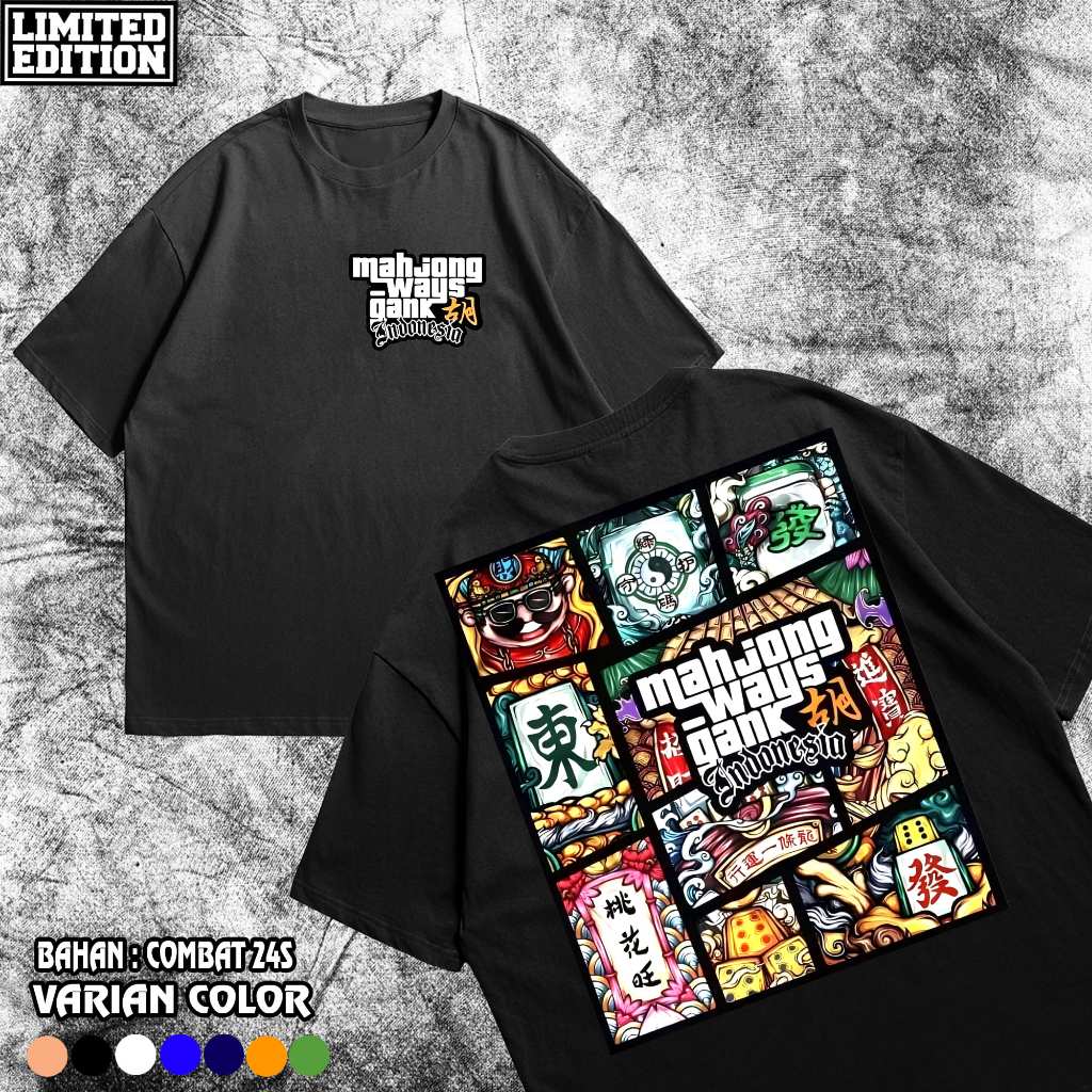 Kaos Mahjong Ways Gank - Baju Game Online Slot Mahjong Ways PG Soft Kaos Mahjong terbaru 2025