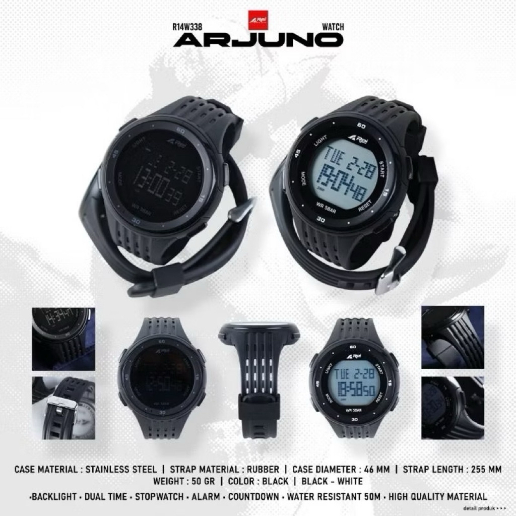 JAM TANGAN DIGITAL PRIA ARJUNO REI ORIGINAL 338