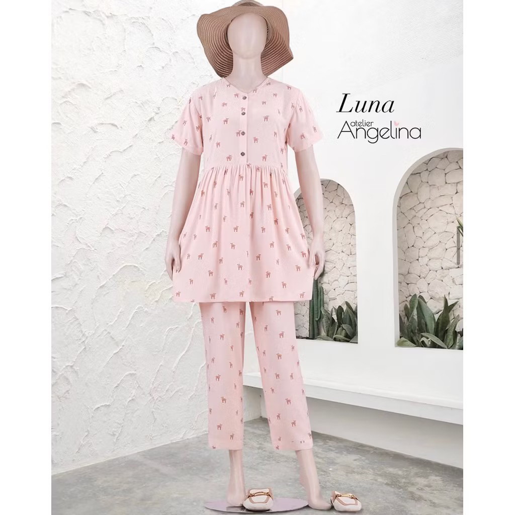 [SIAP KIRIM] LUNA PAJAMAS PETITE BLOOM LEMON SORBET SIZE S BY ATELIER ANGELINA