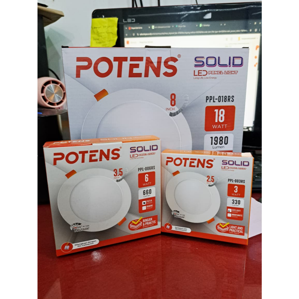 IB PANEL POTENS SOLID / LAMPU LED IB PANEL / LED PANEL LIGHT 3W 6W 9W 18W LOW VOLTAGE