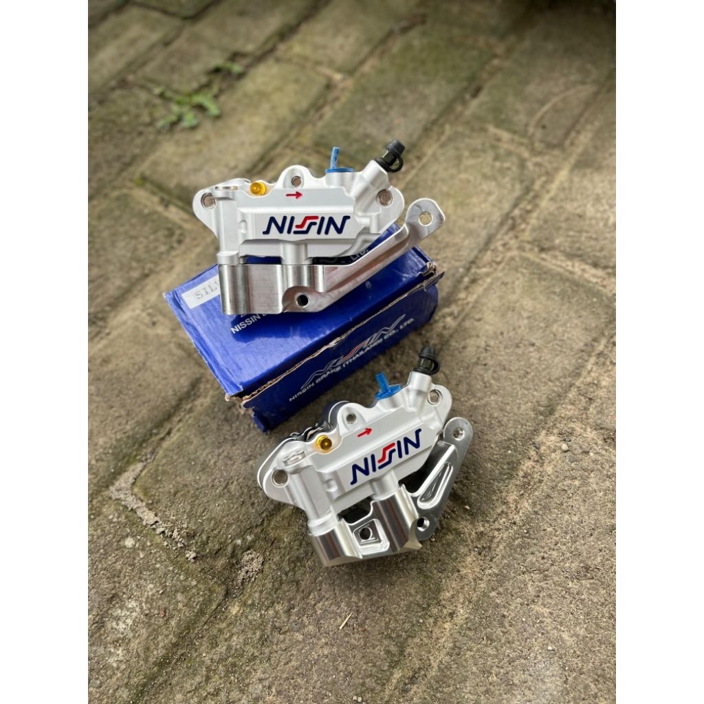 kaliper Nissin monoblok 4piston set breket cnc ninja Megapro tiger
