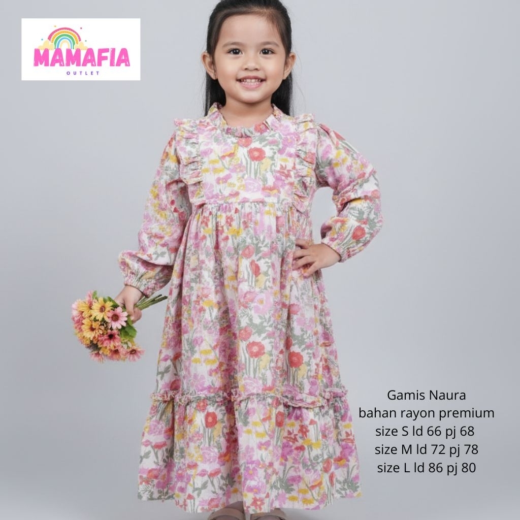 gamis Naura gamis rayon anak gamis motif anak