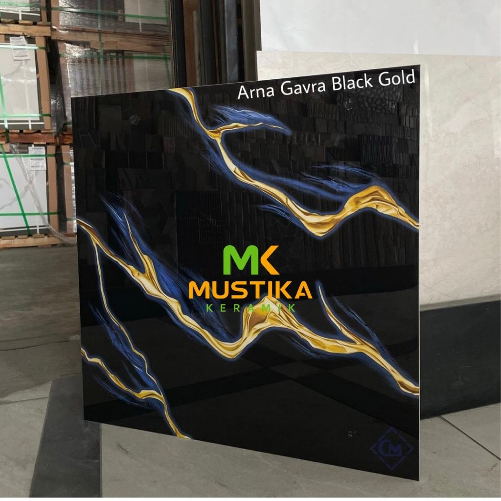 GRANITE LANTAI 60x60 GAVRA BLACK GOLD / ARNA / GLOSSY / KW 1