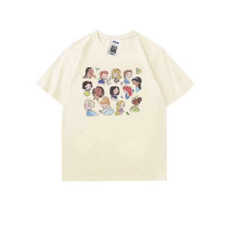 Kaos Wanita Cetakan putri kartun disney | Kaos Wanita Cream