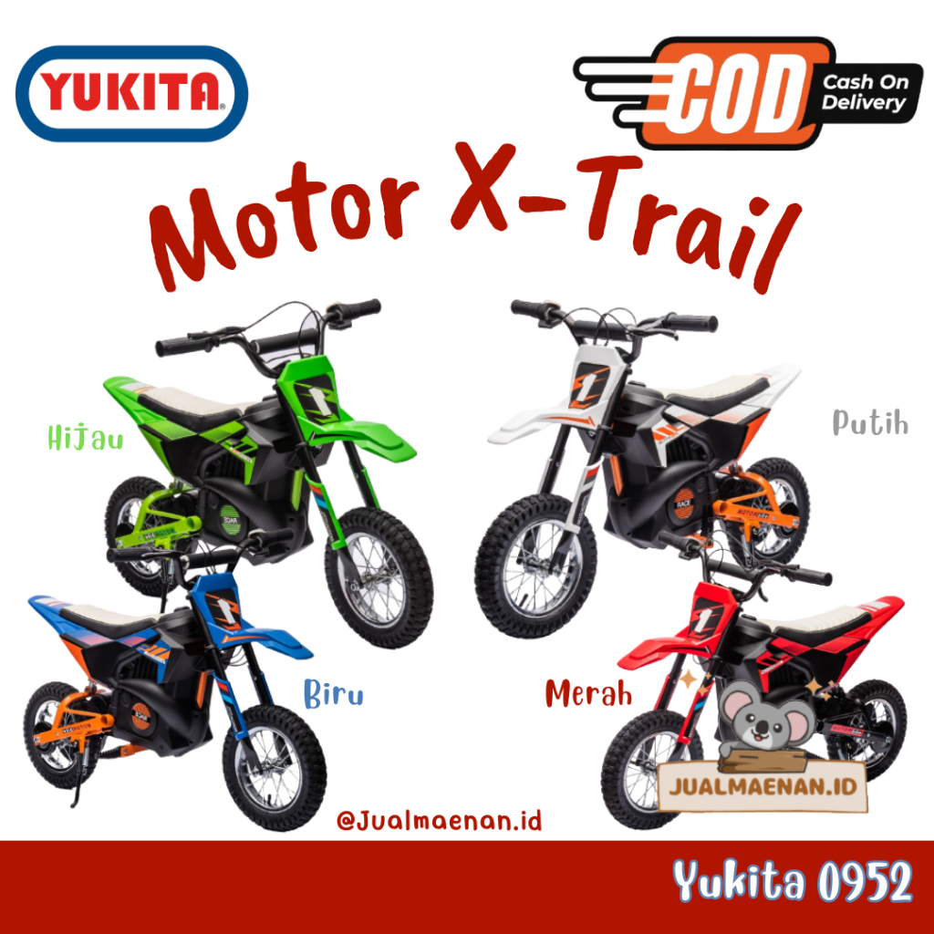 Mainan Anak Motor AKI Yukita 0952 24 VOLT X TRAIL Ban Angin - Merah