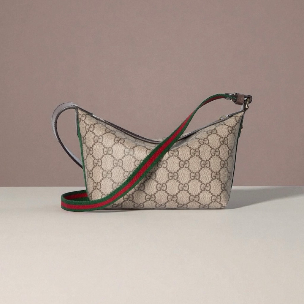 GUCCI Ophidia Mini Shoulder Bag in GG Supreme Monogram with Crossbody Strap