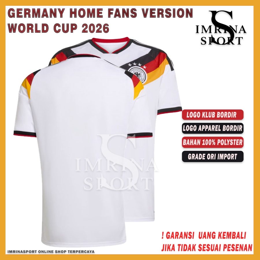 Jersey Baju Bola Negara Jerman_Home Piala Dunia 2026 Fan Impor - Jersey Piala Dunia 2026