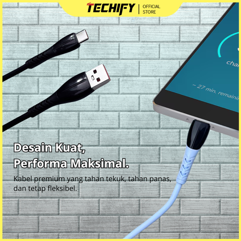 Kabel Data Fast Charging Android USB to Type C Kabel Pengisian Cepat Cable Charger Lightning Fast Ch
