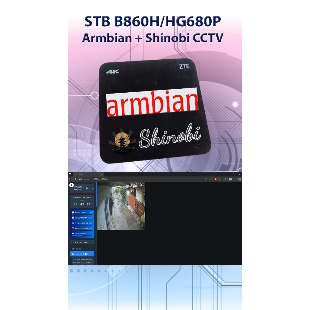 STB B860/HG680P Armbian + Shinobi CCTV