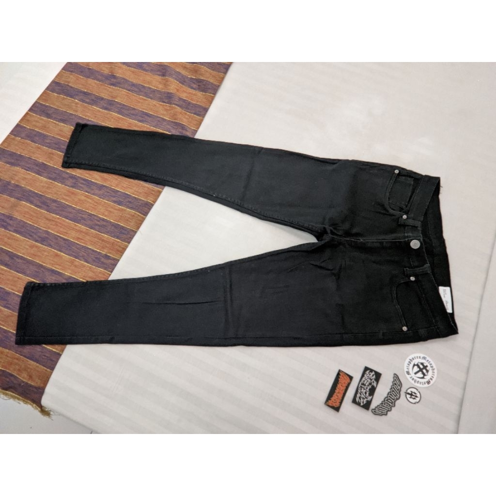 Celana Jeans Hitam Pria Denim Co Super Skinny Fit Ukuran 31 Original Bekas Seperti Baru