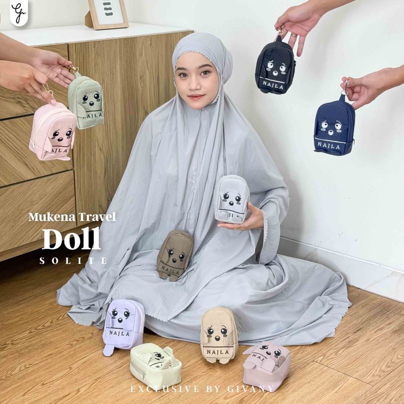 Mukena Doll Solite Premium | Muken Dewasa | Mukena Boneka | Mukena Traveling