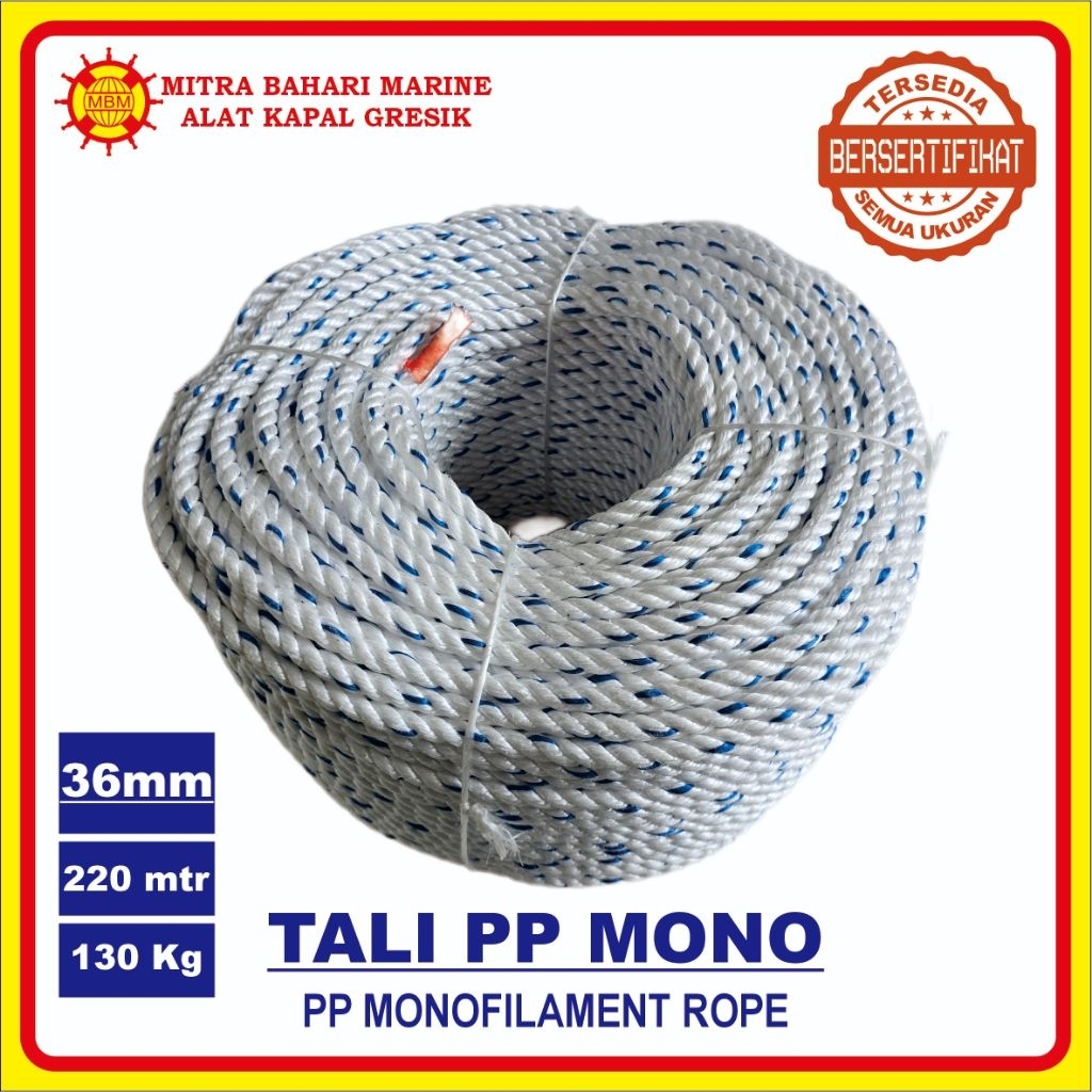 Tali PP Mono 36 mm / Tali Kapal / Tali Tambang