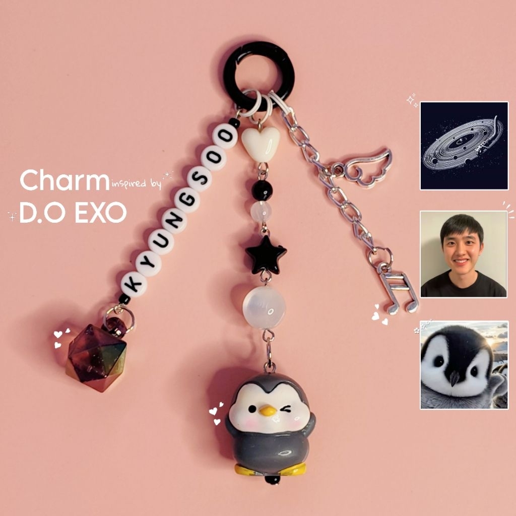 Bagcharm Inspired by D.O EXO - Kyungsoo EXO Figure Baru | keycharm lucu exo gantungan tas pinguin ge