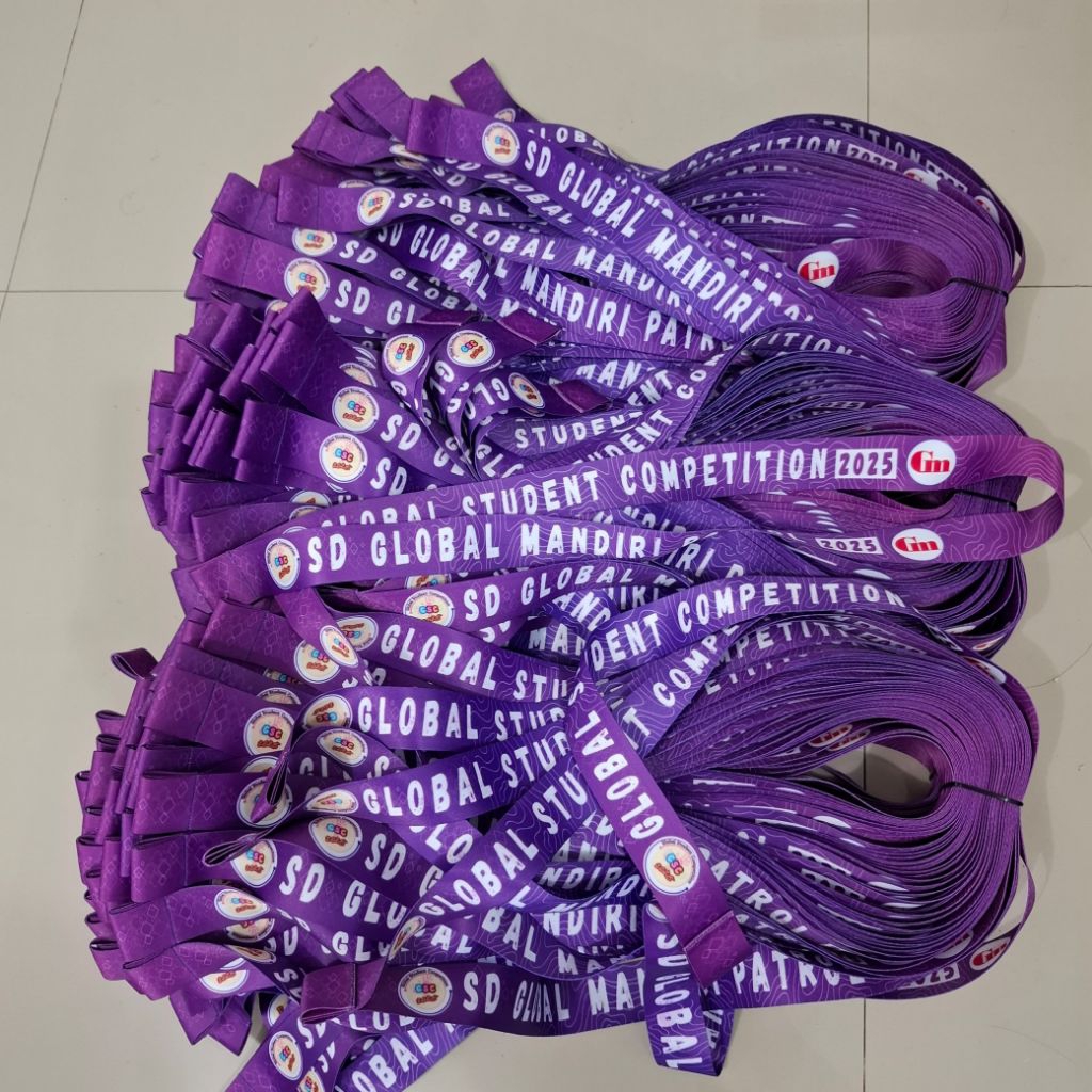 TALI MEDALI CUSTOM LANYARD MEDALI CUSTOM 2,5cm/3cm (Bisa berikut Jahit atau tanpa jahit) CETAK 2SISI