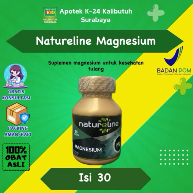 Natureline Magnesium - Suplemen Kesehatan Magnesium isi 30