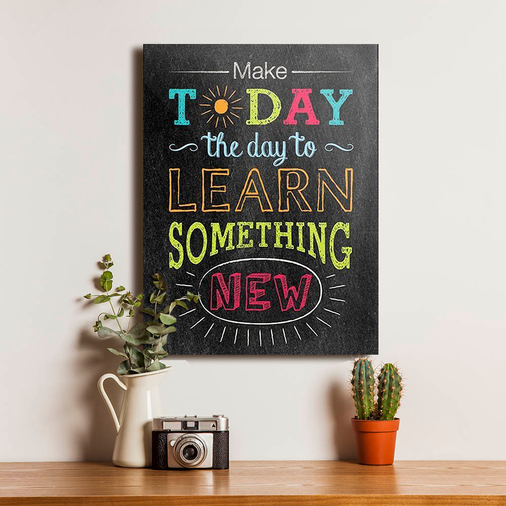 Poster Quote Kata Bijak Motivasi Today To Learn Something Pajangan Bingkai Kayu Wall Decor