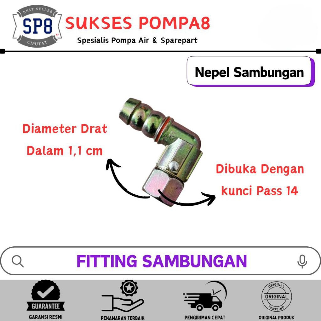 Nepel Sambungan Kompor Gas L