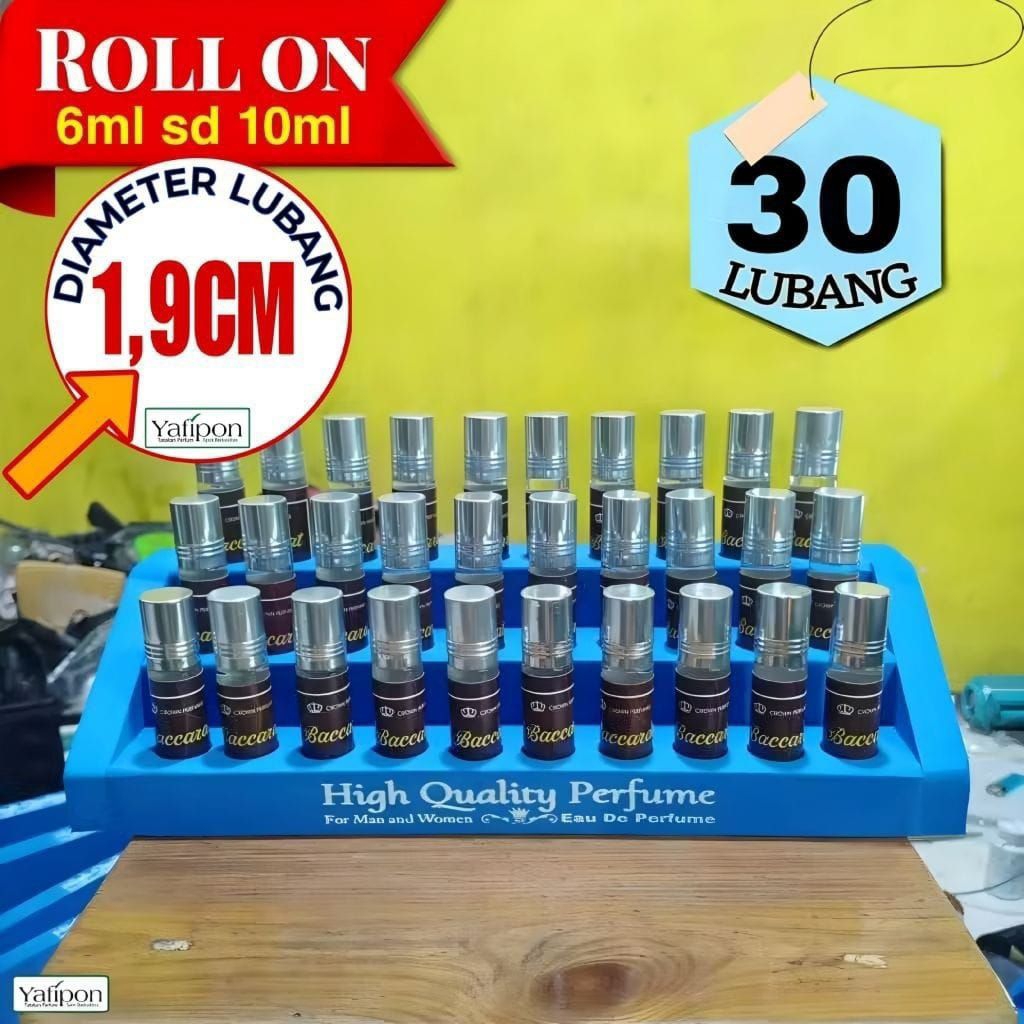 Display Tatakan Parfum Roll on Tingkat 30 Lubang
