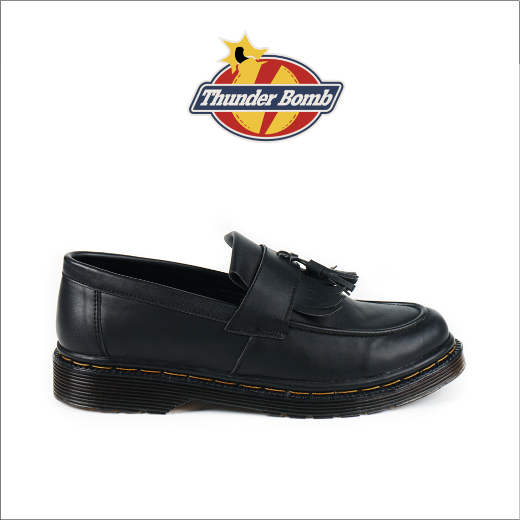 THUNDERBOMB - Sepatu Loafers Pria | Adrian Tassel Kulit Asli Doff - BERGSON