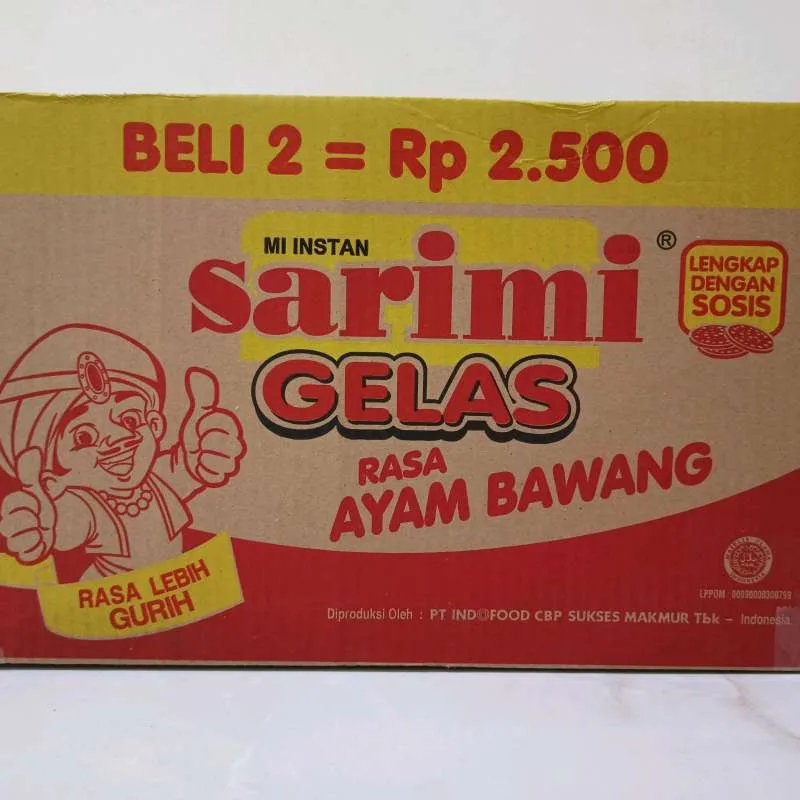 SARIMI GELAS RASA AYAM BAWANG 1 DUS 120 PCS