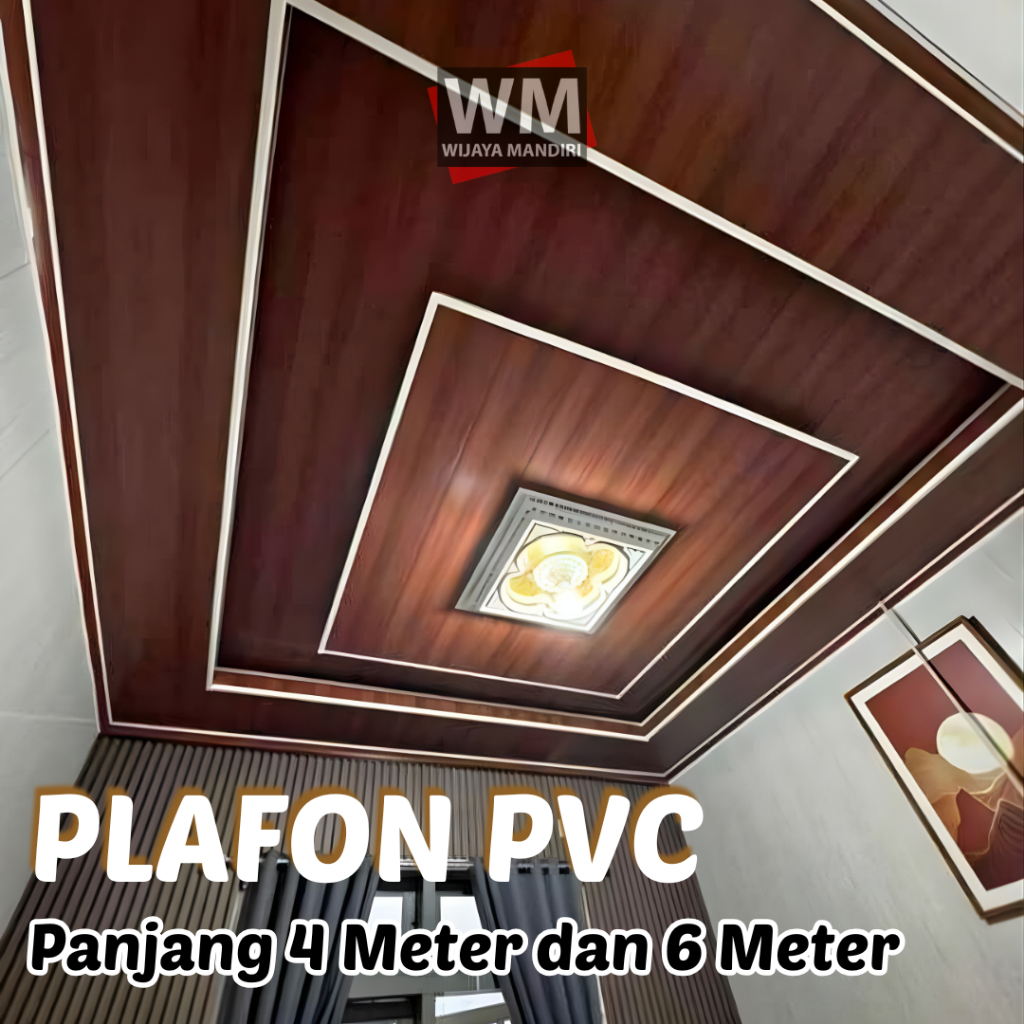 [WIJAYA MANDIRI] Plafon PVC Minimalis Per Lembar | Motif Serat Kayu Doff Panjang 4 meter | 6 meter