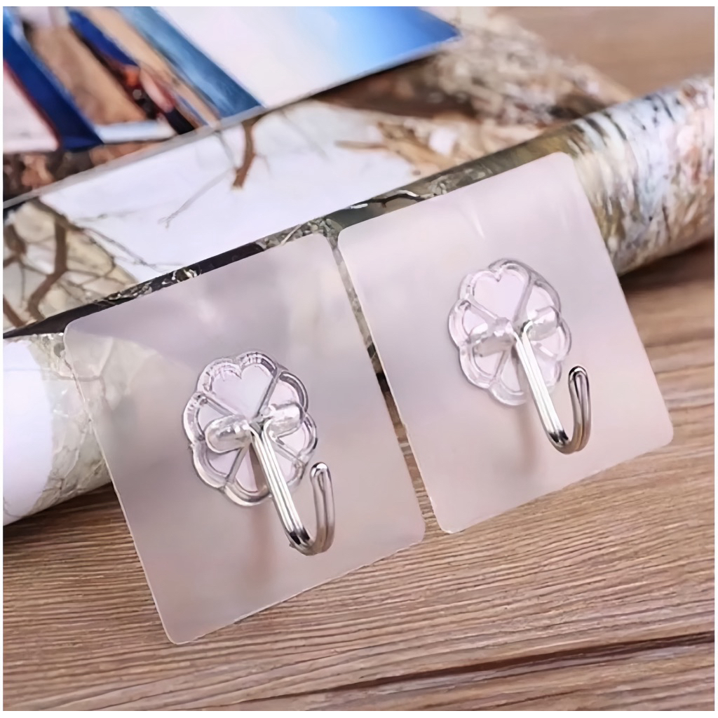 Gantungan Dinding Serbaguna Transparan Kuat / Hook Tempel Tanpa Paku