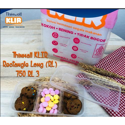 THINWALL KLIR SEKAT 3 REC LONG SEKAT 3 / THINWALL 750ml sekat 3 / TEMPAT MAKAN SEKAT 3 / THINWALL KL