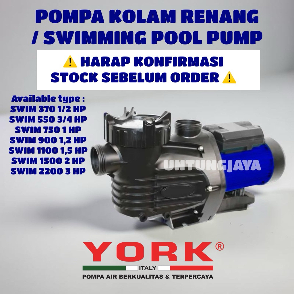 POMPA KOLAM RENANG YORK SWIM 900 1,2 HP // SWIMMING POOL PUMP YORK YRK 900 1,2HP // POMPA AIR KOLAM 