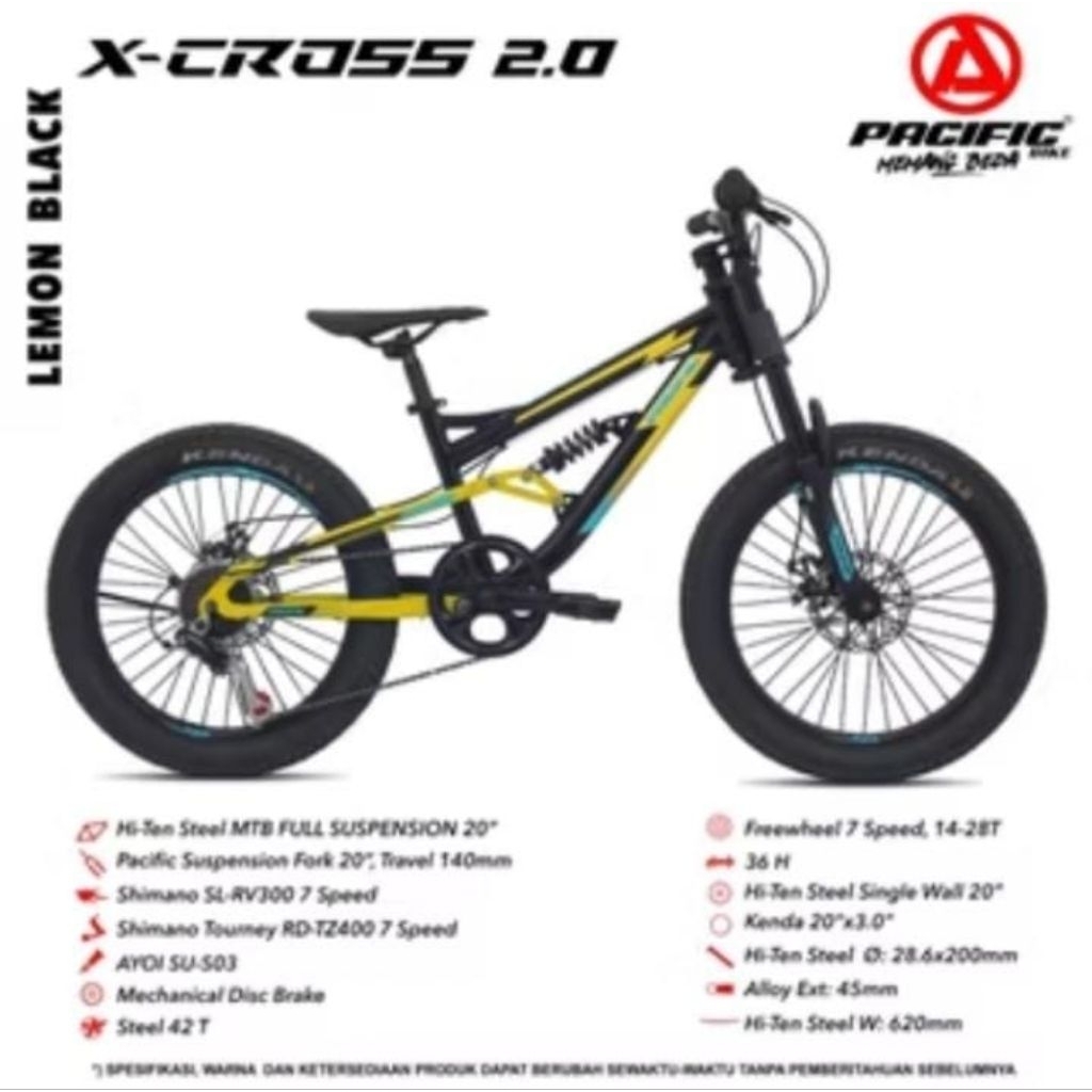 SEPEDA ANAK MTB 20 PACIFIC X-CROSS 2.0