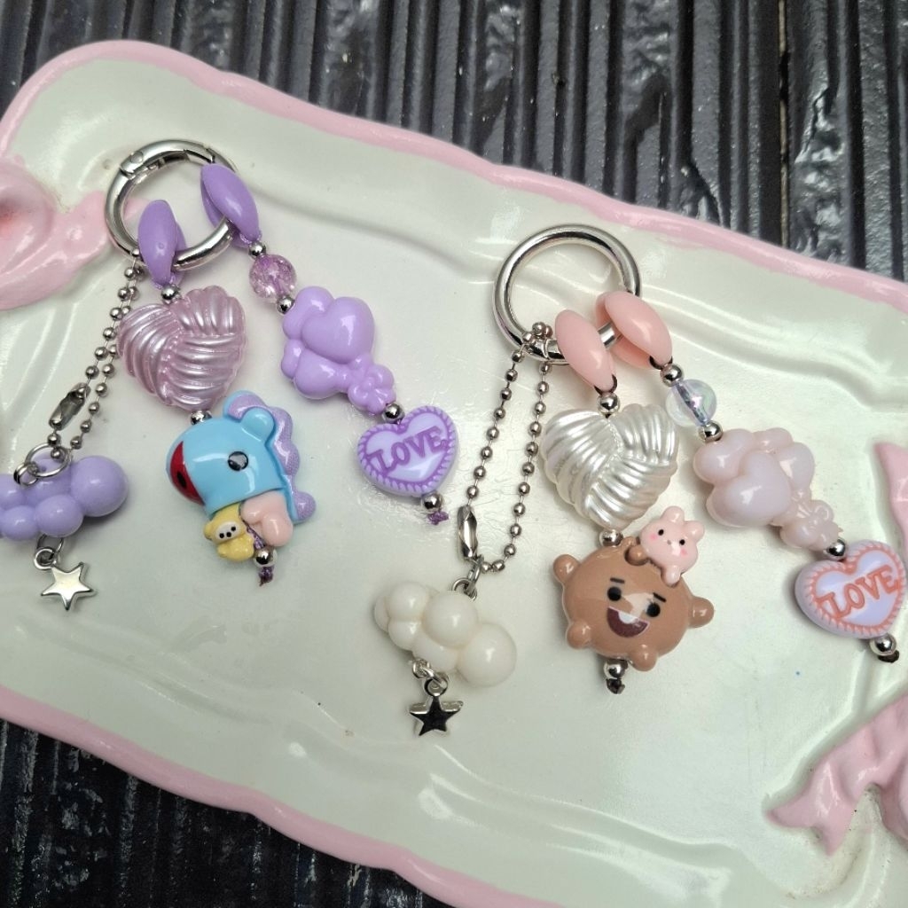 Ganci Karakter BTS21 Gantungan Tas Lucu BT21 Keychain Karakter Chooky Shoky Mang Koya Chimmy