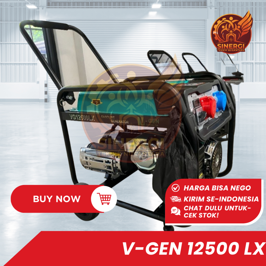 Genset VGEN VG 12500 LX | 5000 Watt Bensin | 1 Phase 220V | Electric Starter