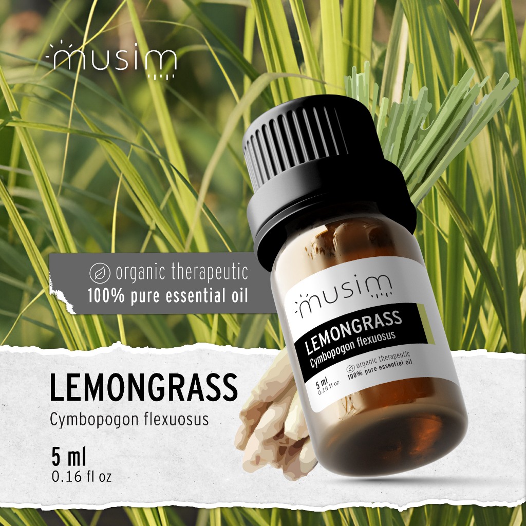 Therapeutic Grade | Organic Lemongrass Essential Oil Food 5ml - MUSIM