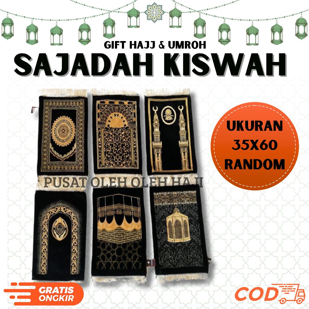 SAJADAH KISWAH 1 KODI UKURAN 35 X 60 SAJADAH MURAH PREMIUM UKURAN KEPALA SAJADAH HAMPERS SAJADAH BLU
