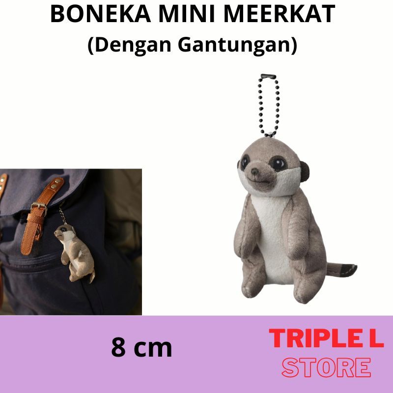 Boneka Meerkat Mini Kecil Boneka Gantungan Tas Kunci  Dengan Gantungan