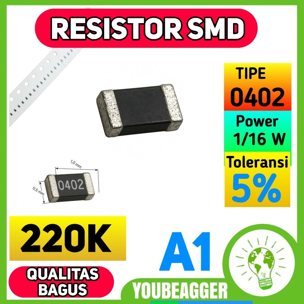 Resistor SMD 220K 0402 1/16W 5%