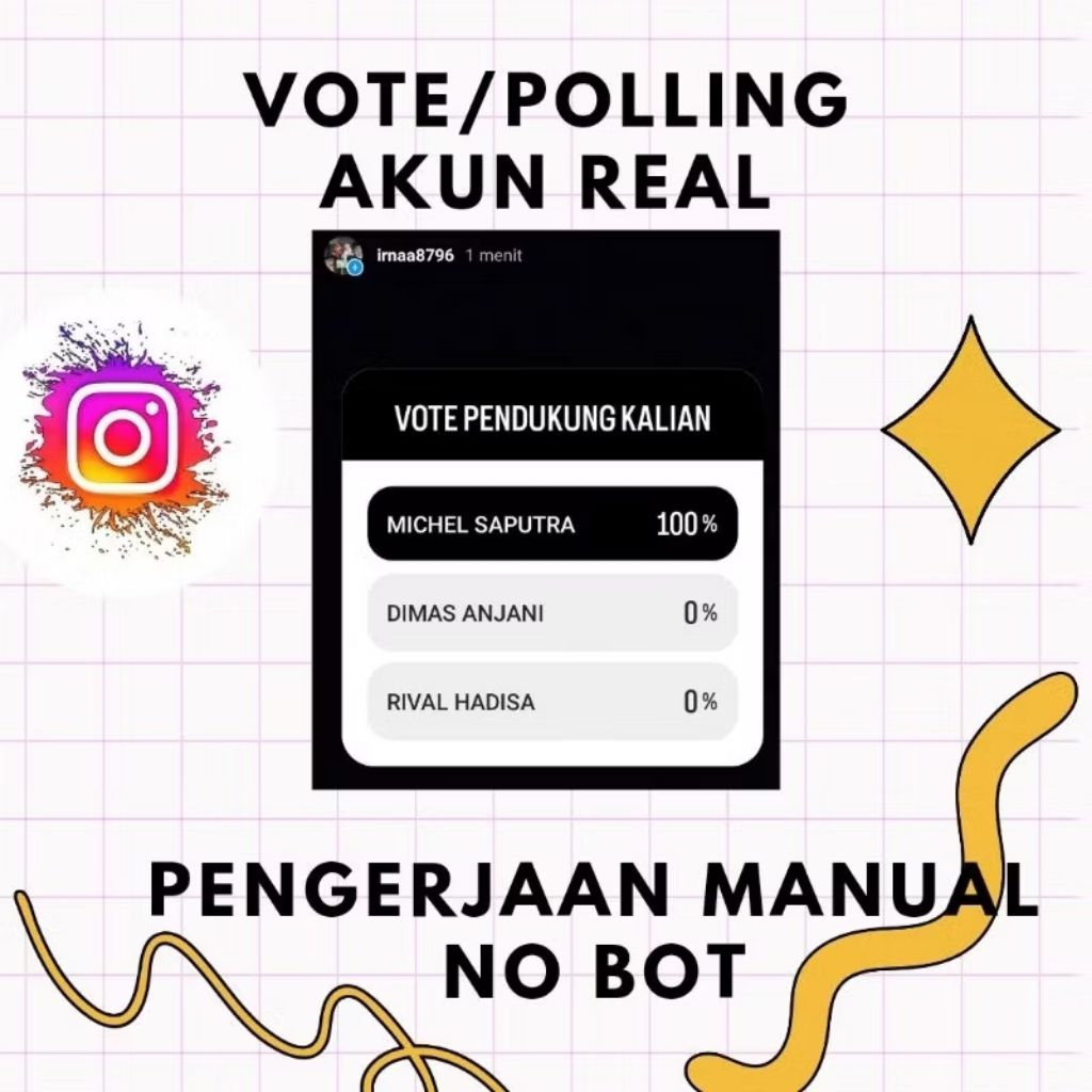 Layanan Vote Story Instagram | Real Vote dari Akun Aktif Indonesia
