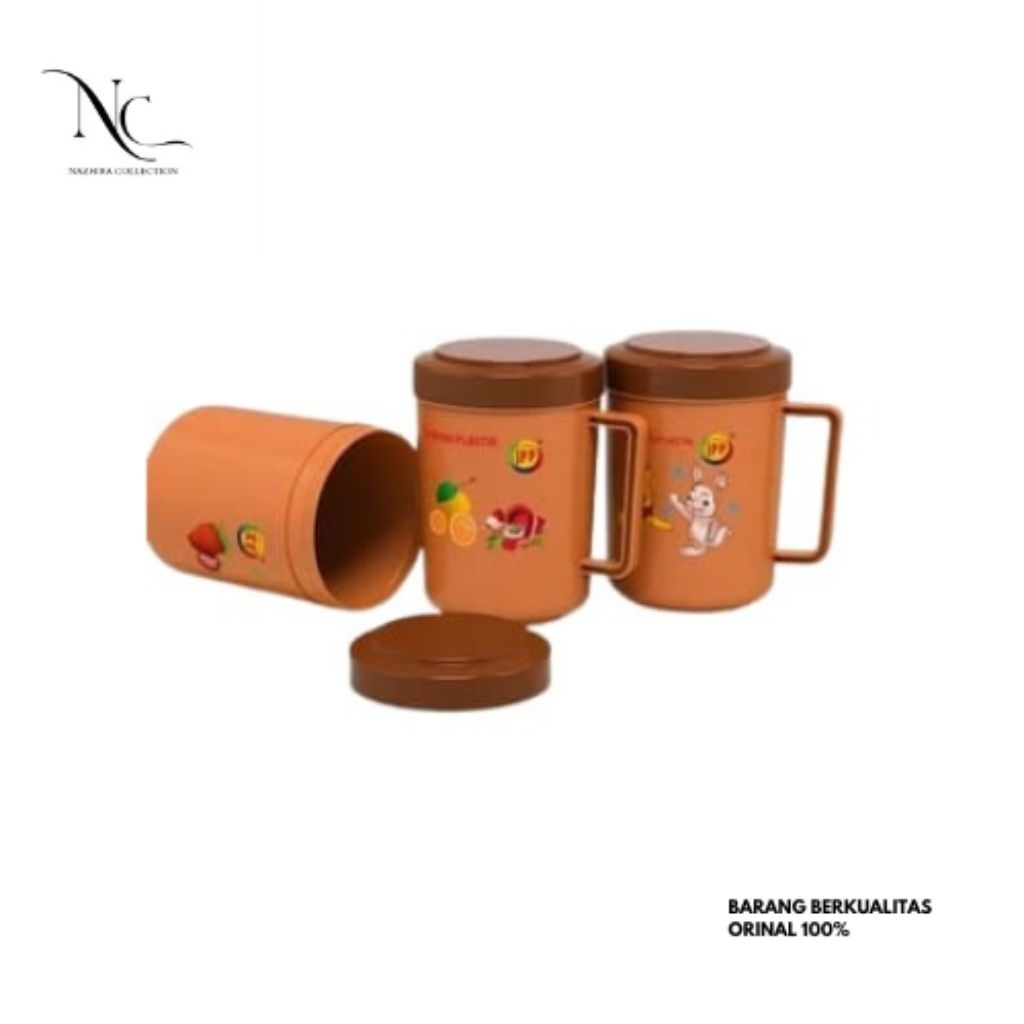 MUG GELAS PLASTIK / MUG GELAS PLASTIK TUTUP / GELAS MINUM SERBAGUNA
