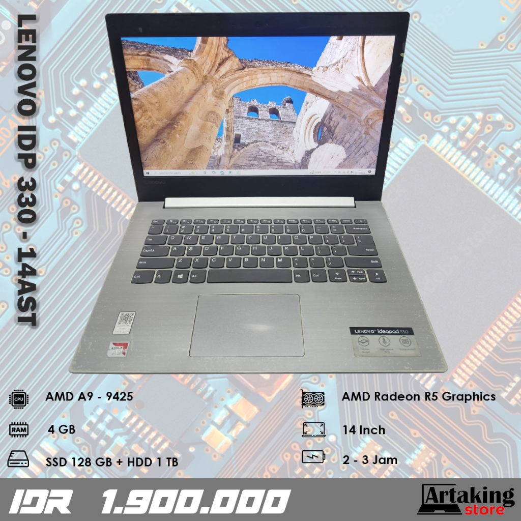 Lenovo Ideapad 330 - 14AST - AMD A9 - Ram 4 GB - Sudah SSD