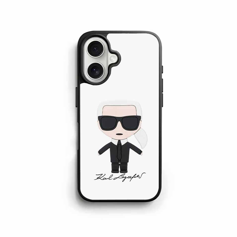 iPhone Case Karl Lagerfeld Whiite Hybrid Rubber for 17 Pro Max 16 15 14 Plus 13 12 Mini 11 KL014