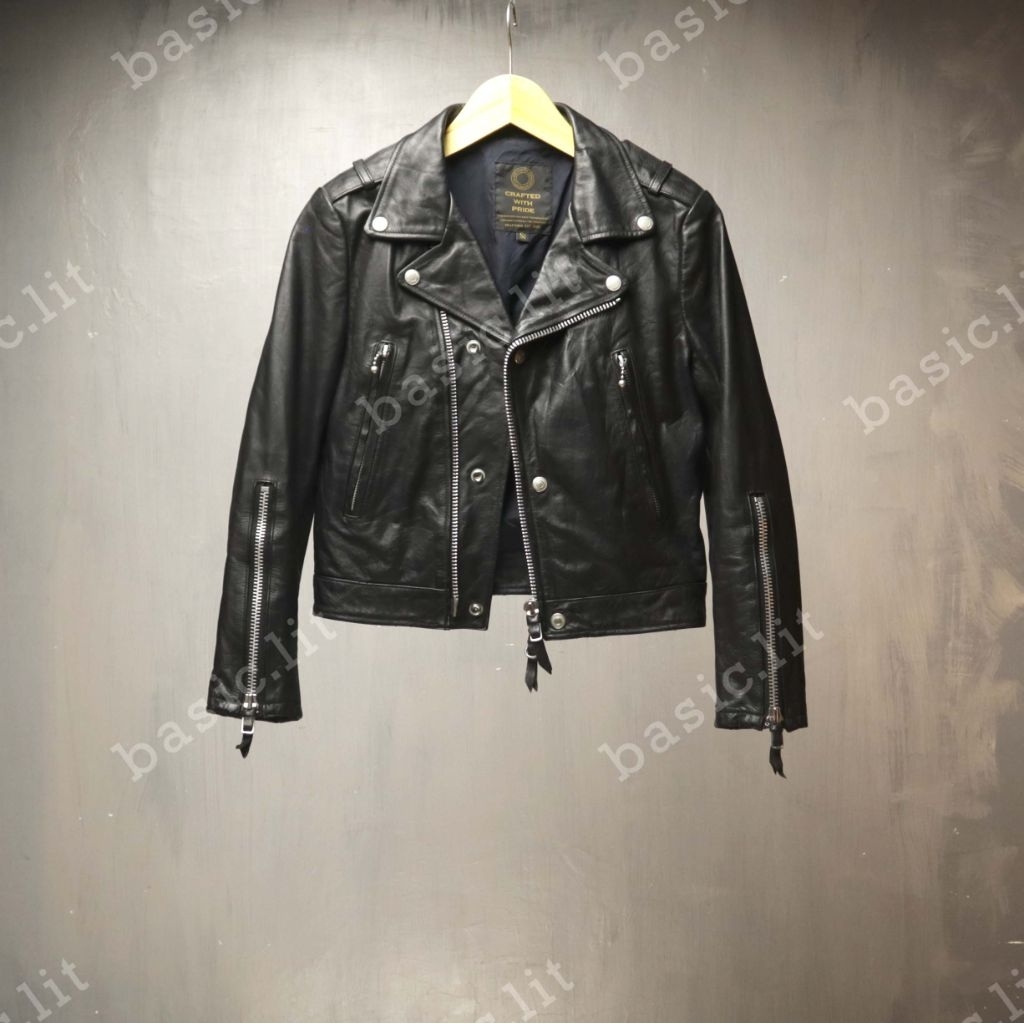 Diafvine woman ramones biker leather jacket