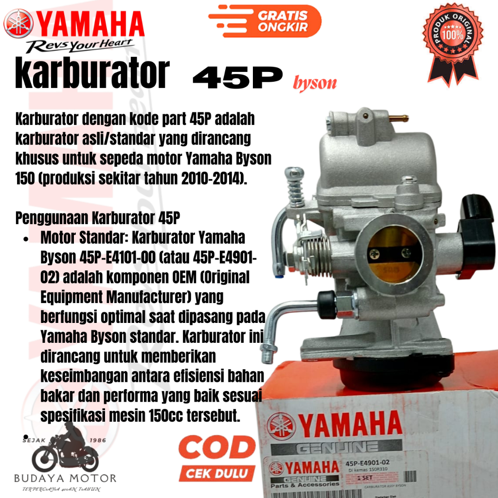 ORIGINAL YGP Karburator Byson Carburator Bison 45P