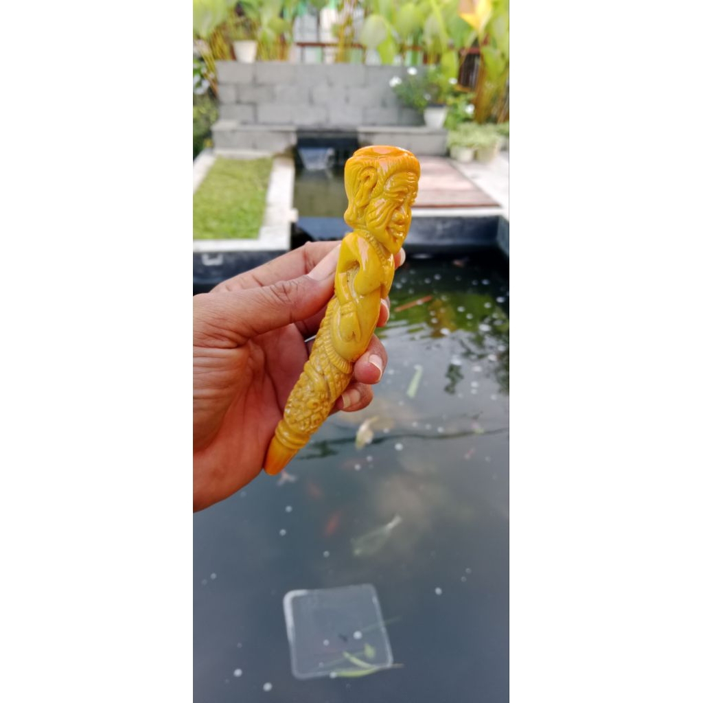 Luxiastore_ Once Pipa Gading Cangklong Sarigading Ukir Semar 15Cm
