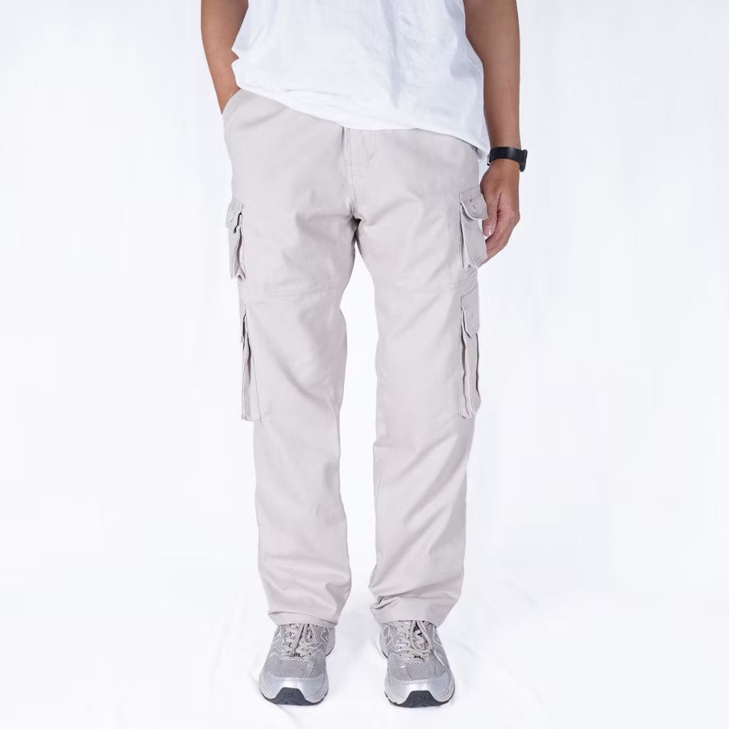 Long cargo cream khaki stretch Woodland