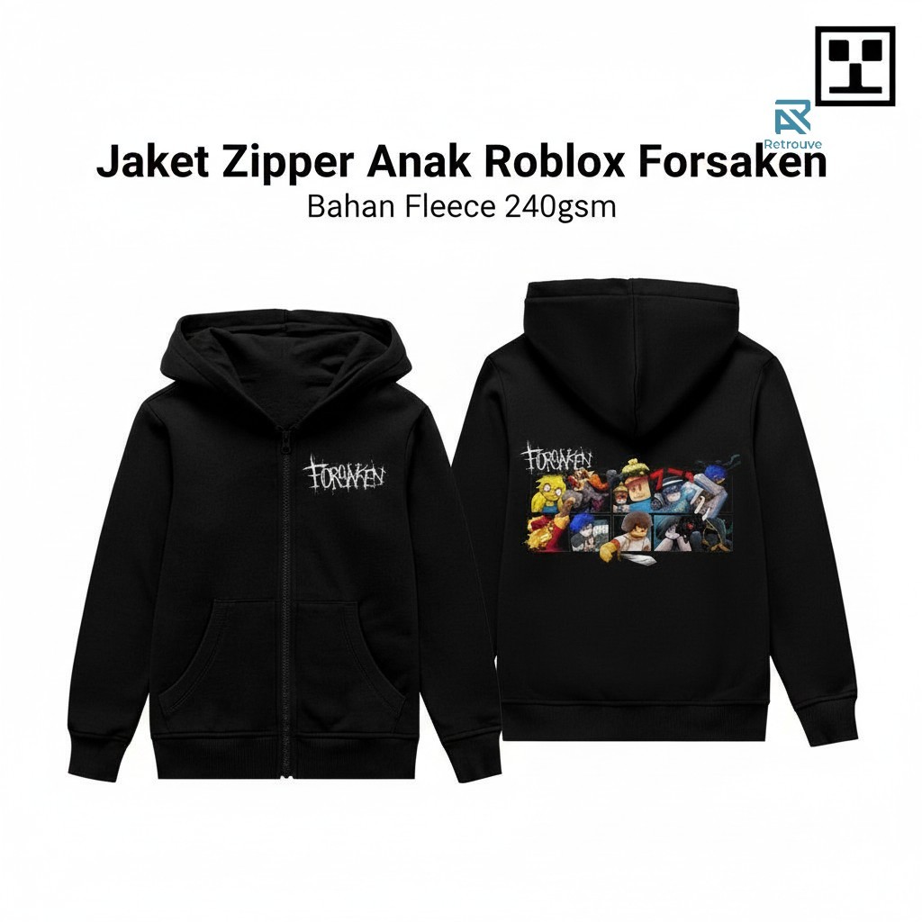 Jaket Sweater Anak Forsaken Roblox / Jaket Resleting Roblox Forsaken - Gratis Cetak Nama