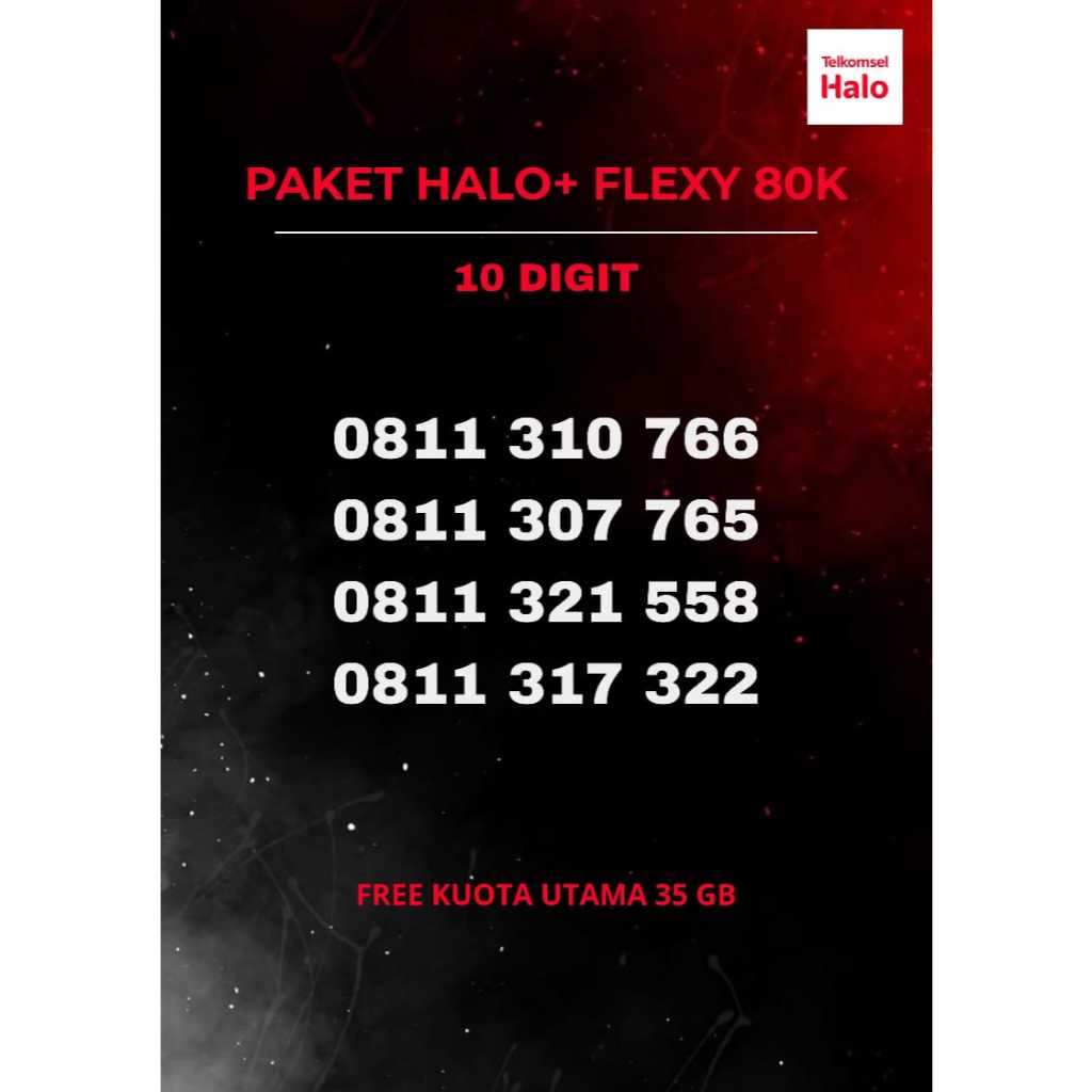 TELKOMSEL HALO PASCABAYAR 10 DIGIT NOMER SUPER CANTIK