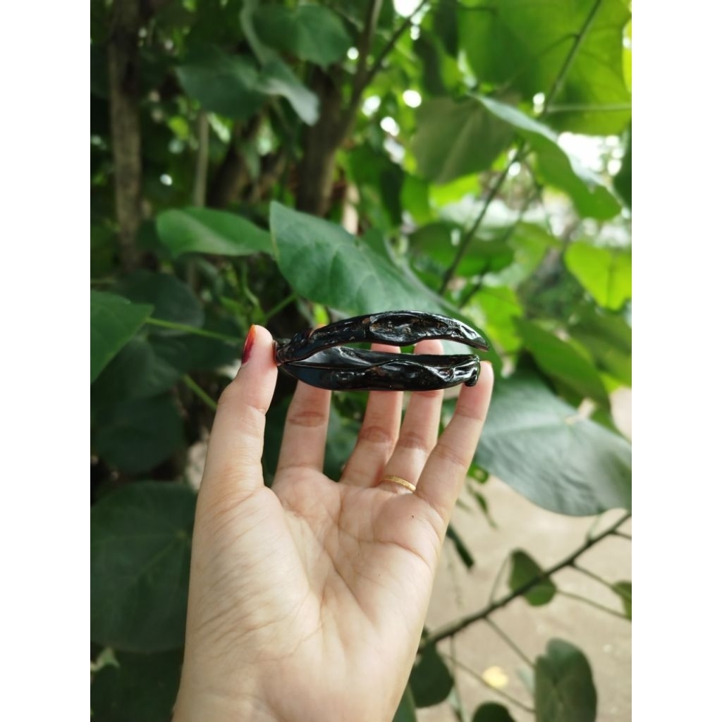 akar bahar hitam ukir kujang kembar