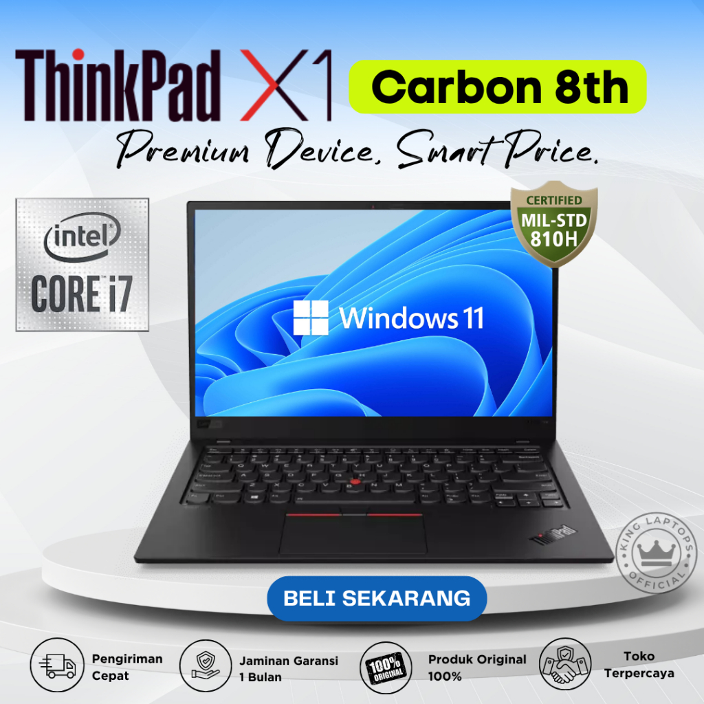 Lenovo Thinkpad X1 Carbon G8 Ultrabook Core i7-10th RAM 16GB SSD 1TB Original