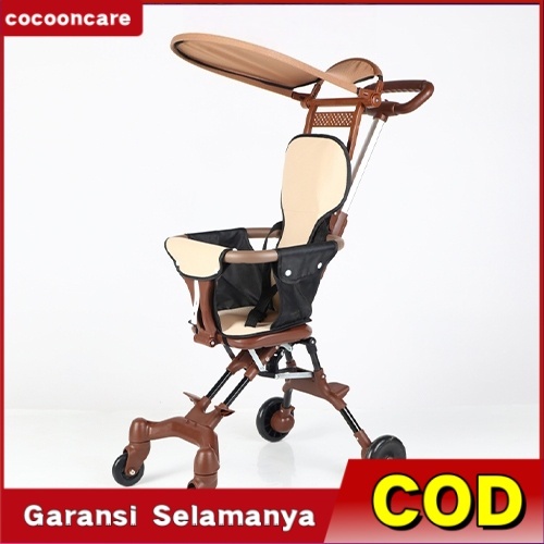 Topborn Stroller Kereta Dorong Perjalanan Dua Arah Lipat Ringan Berukuran Kabin untuk Bayi